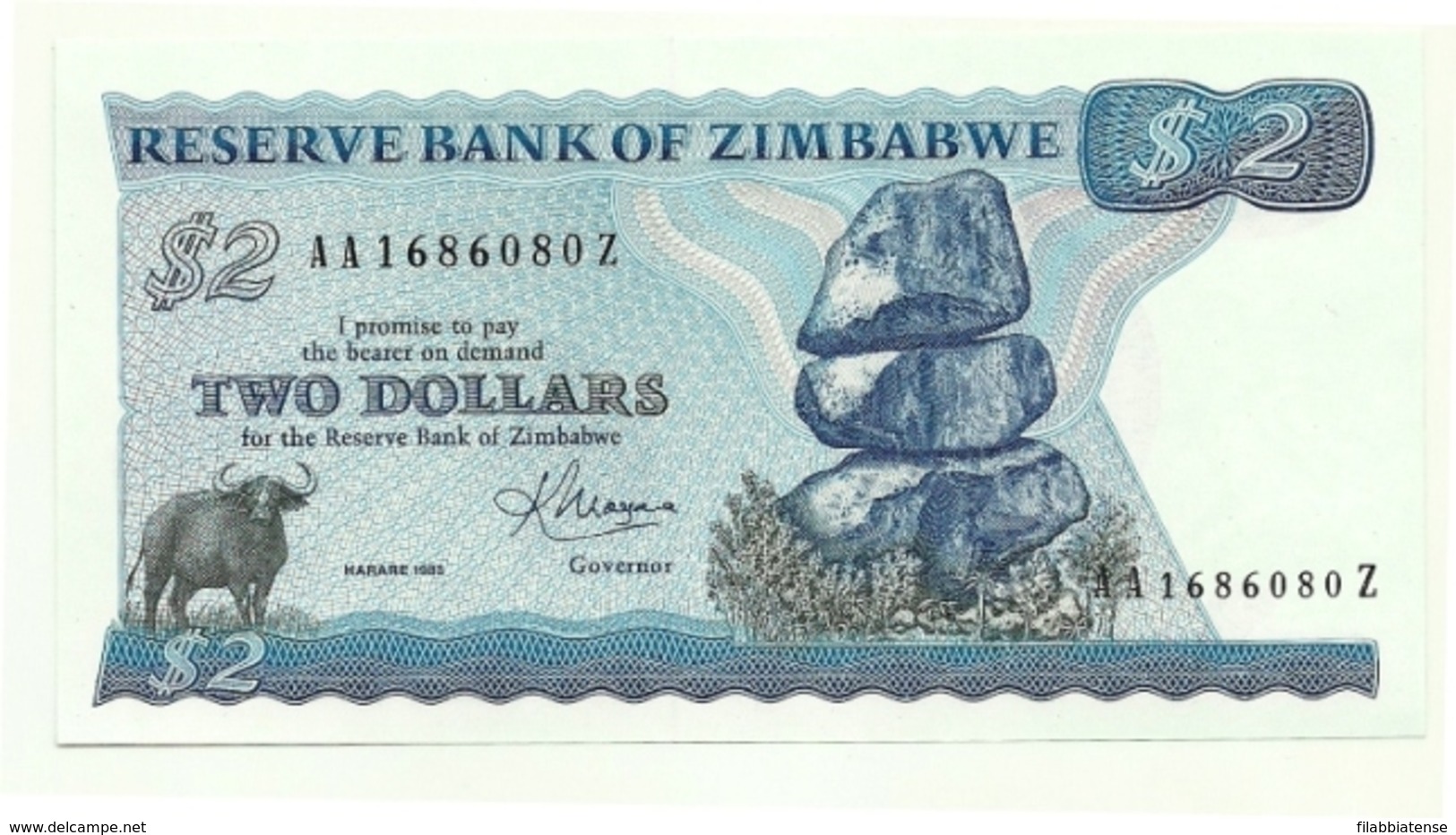 Zimbabwe - 2 Dollars 1983 ---- - Zimbabwe