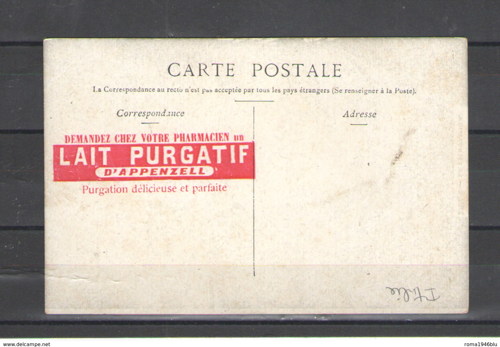 CARTE POSTAL PUBBLICITARIA LAIT PURGATIF - Advertising