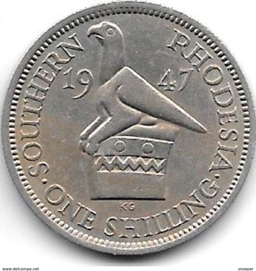 *south Rhodesia 1 Shilling  1947  Km 18b  Xf - Rhodésie
