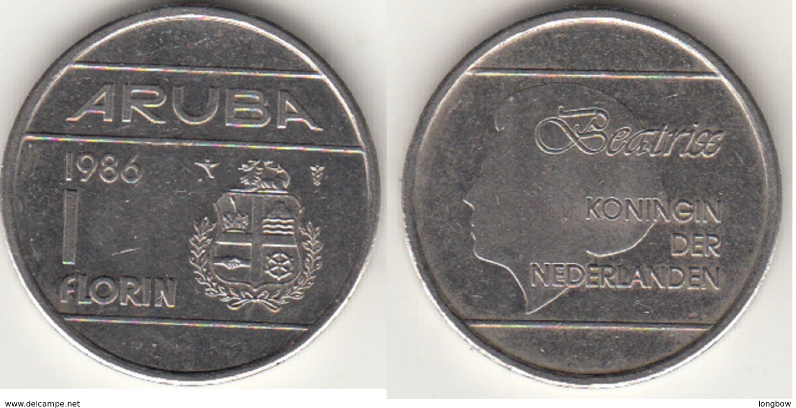 Aruba 1 Florin 1986 Queen Beatrix KM#5 - Used - Aruba