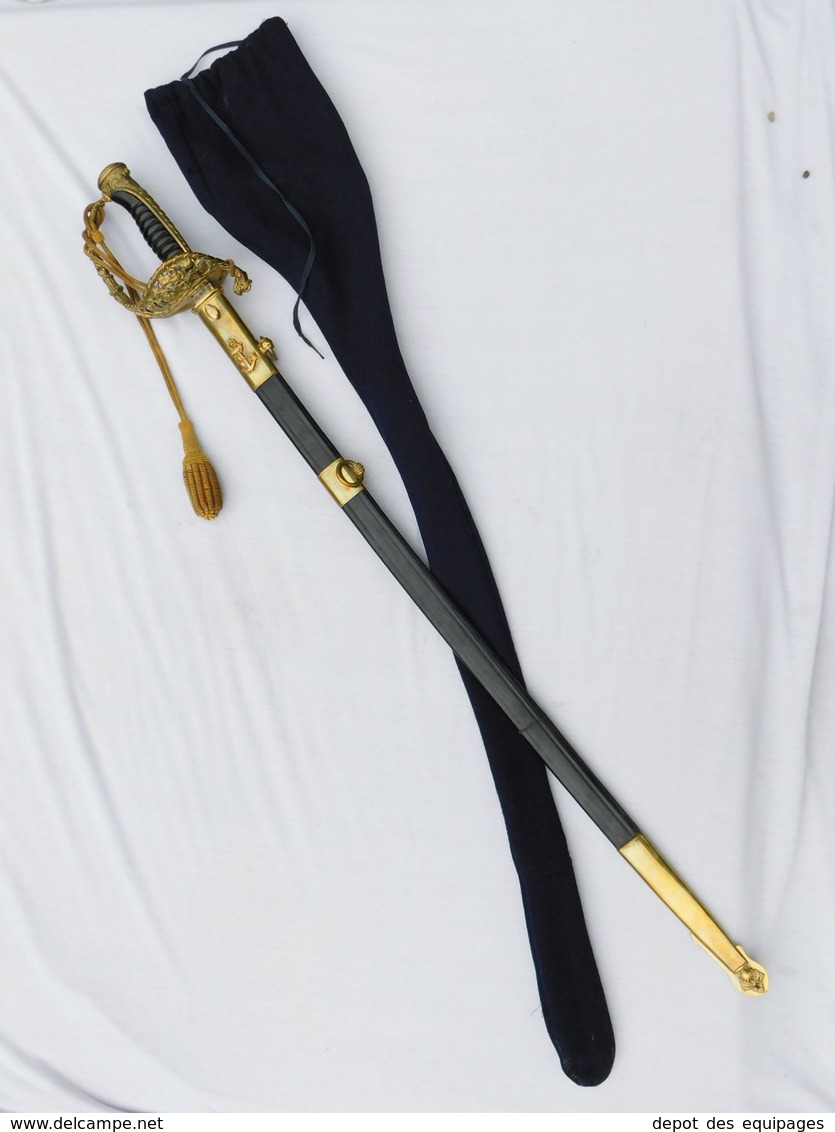 TRES BEAU SABRE  OFFICIER SUPERIEUR de MARINE - modèle 1837 - III° REPUBLIQUE