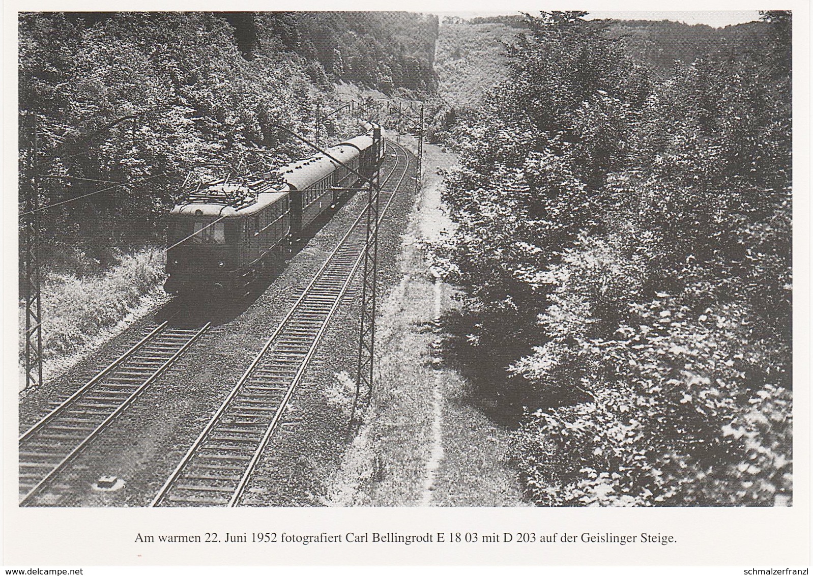 AK An Der Geislinger Steige Geislingen Zug Lok E 1803 D 203 Carl Bellingrodts Schatzkammer Serie 150 Bild 8 Neudruck - Geislingen