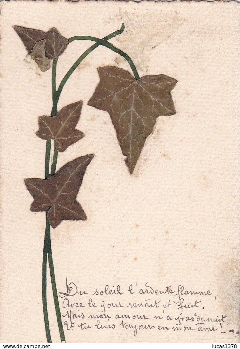 JOLIE CARTE / COLLAGE LIERRE ET POEME - Plantes Médicinales