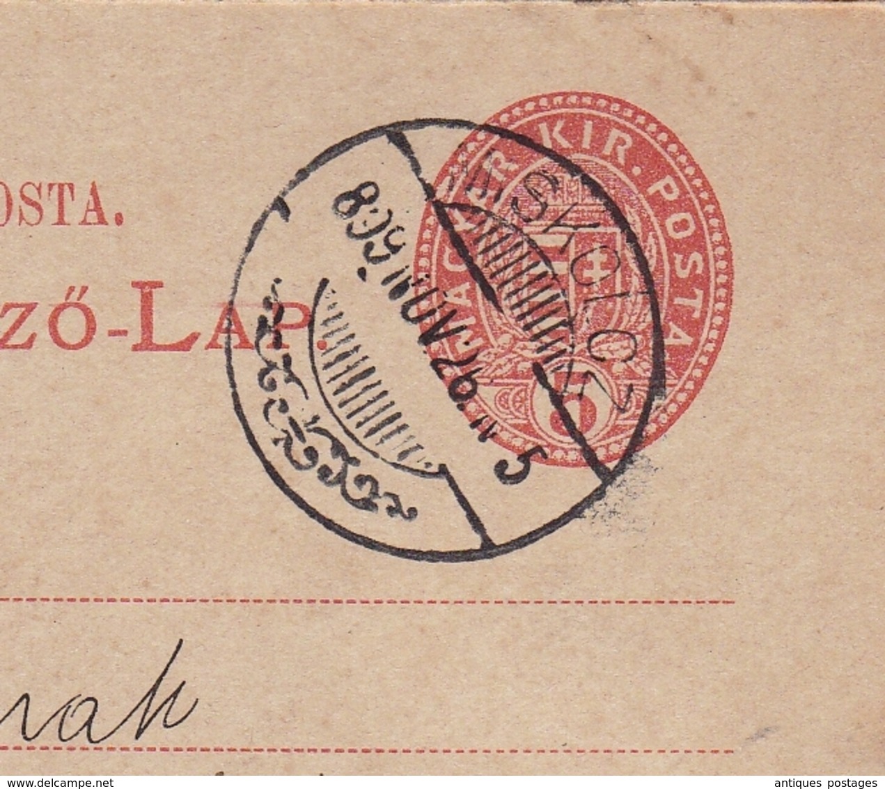 Entier Postal 1899 Miskolc Mischkolz Ungarn Hongrie Magyarország Otto Menner Gyógyszertár Apotheke Pharmacy Pharmacie - Entiers Postaux