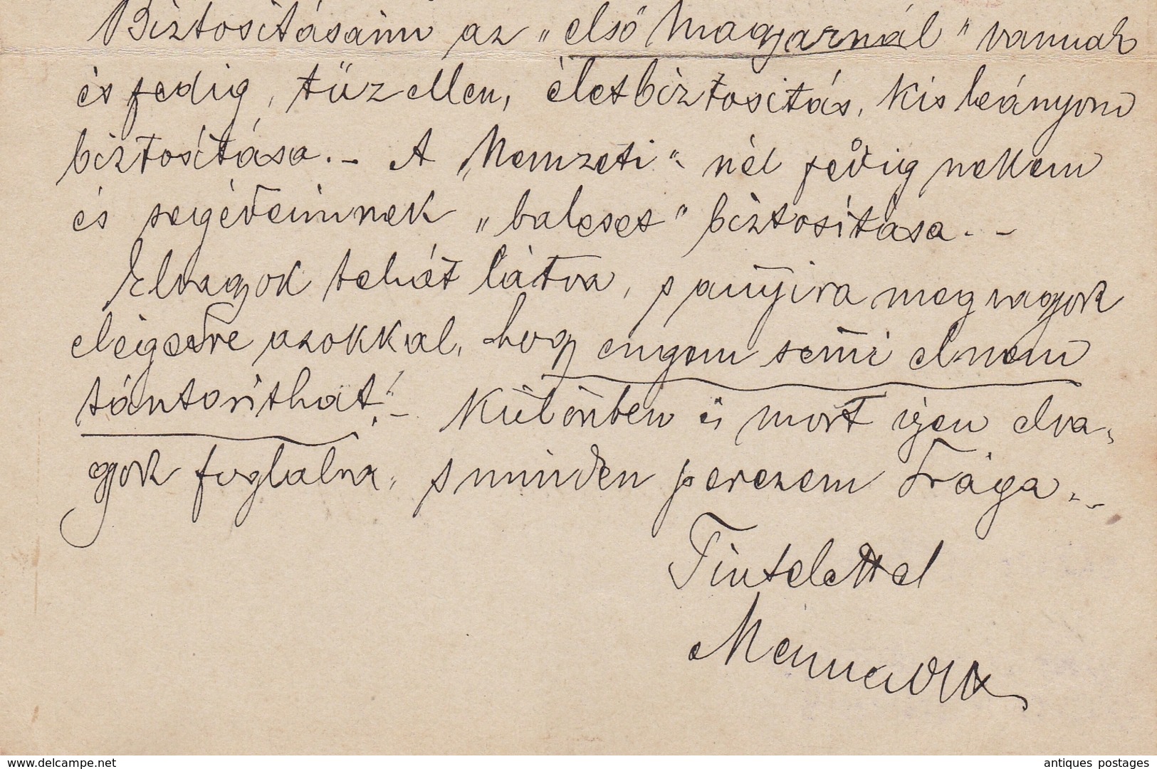 Entier Postal 1899 Miskolc Mischkolz Ungarn Hongrie Magyarország Otto Menner Gyógyszertár Apotheke Pharmacy Pharmacie