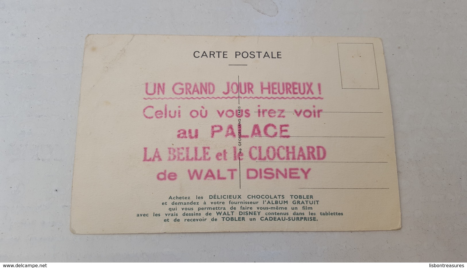 ANTIQUE POSTCARD CHOCOLAT TOBLER PREMIUM DAISY WALT DISNEY UNUSED - Autres & Non Classés