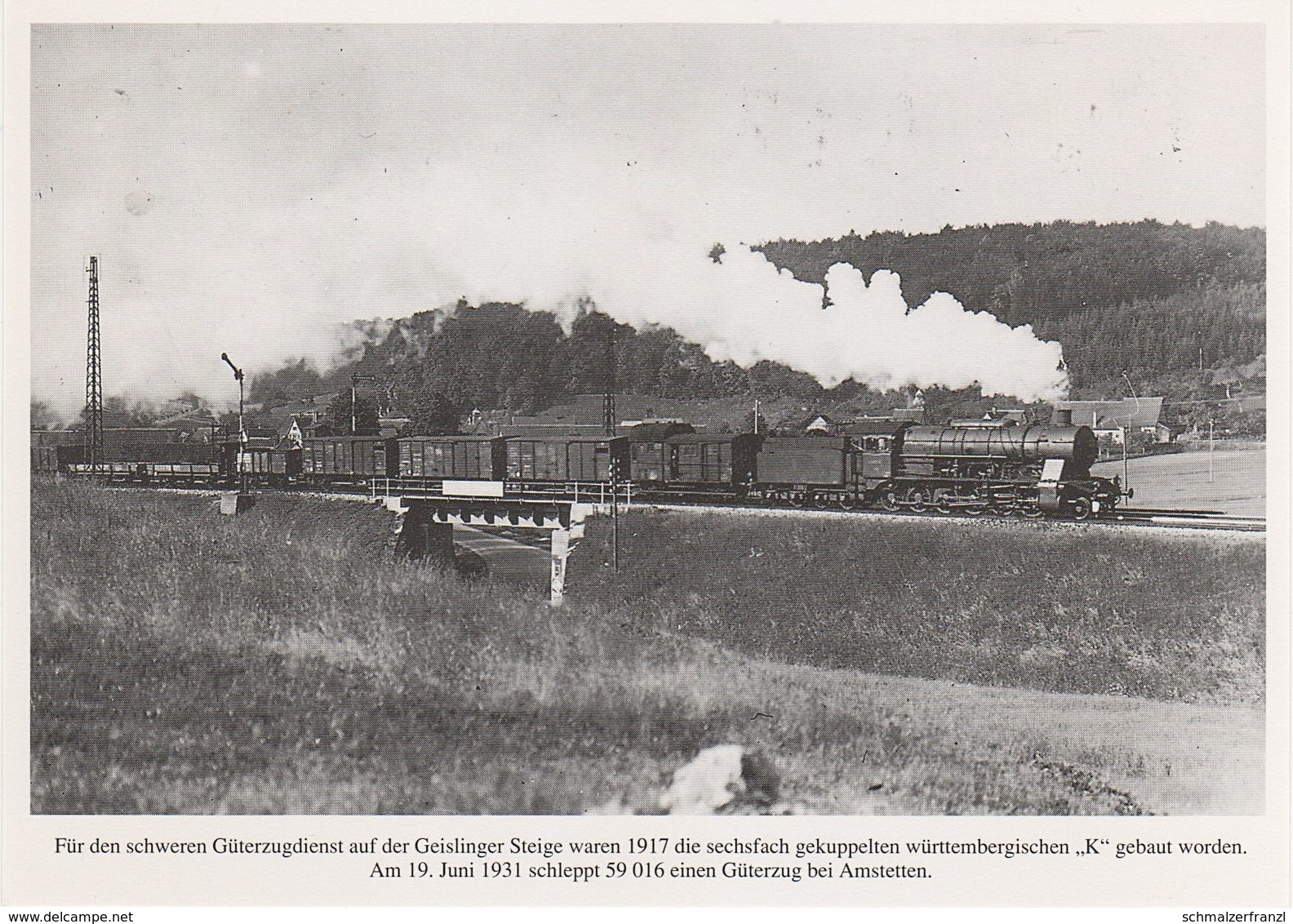 AK An Der Geislinger Steige Amstetten 1931 Lok Zug K 59016 Carl Bellingrodts Schatzkammer Serie 150 Bild 3 Neudruck - Geislingen