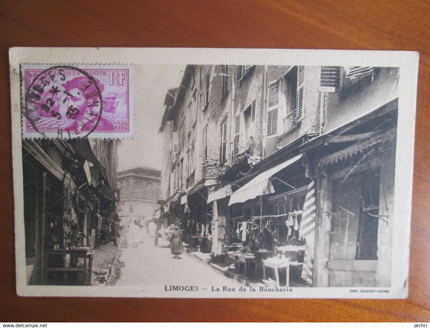 Limoges . La Rue De La Boucherie . Timbre Jacques Cartier Oblitere 1935 Cote Seul Sur Lettre 15 Euros - Limoges