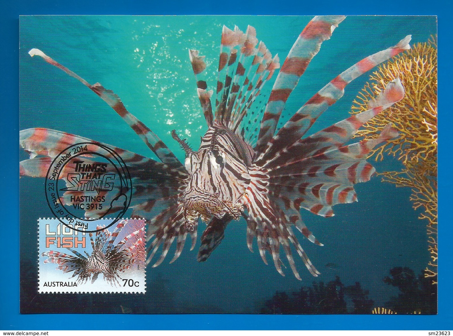 Australien 2014 , Things That Sting - Lionfish - Maximum Card - First Day 23 September 2014 - Cartes-Maximum (CM)