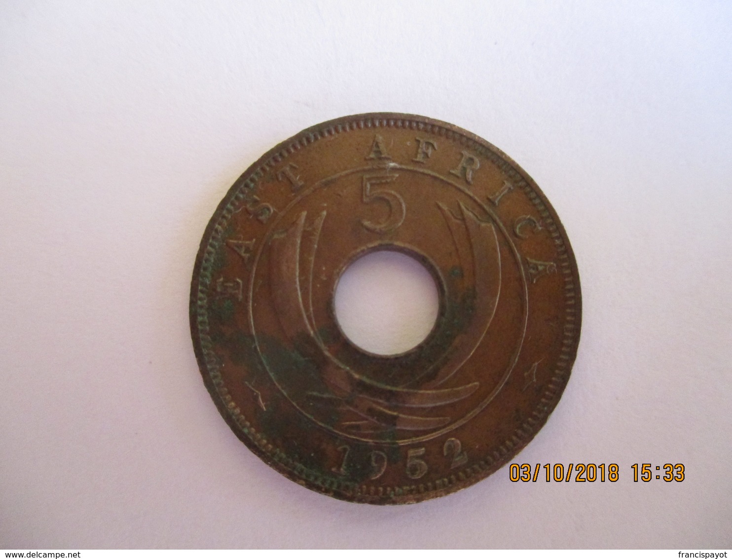 British East Africa: 5 Cents 1952 - British Colony