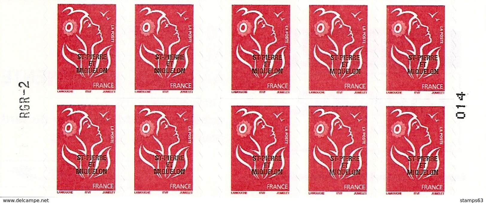 SAINT PIERRE ET MIQUELON, 2005, Booklet/carnet 8, 10x New Marianne TVP   RF - Cuadernillos