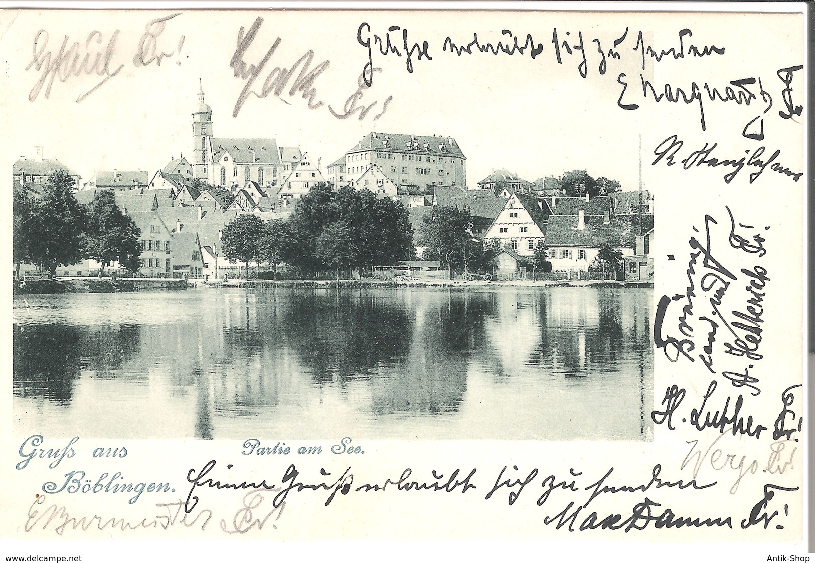 Gruß Aus Böblingen V. 1901  Partie Am See Mit Gasthof  (L047AK) - Boeblingen