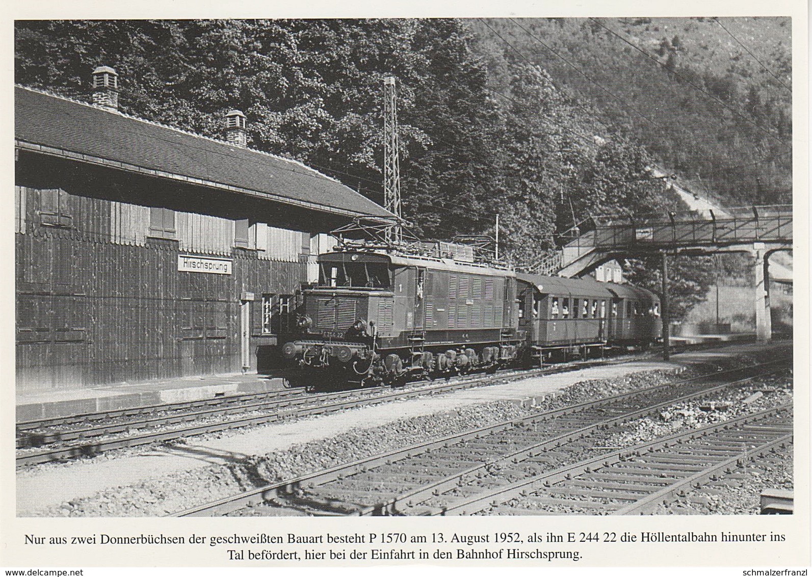 AK Mit Der E 244 Im Höllental Hirschsprung Bahnhof Lok E 24422 Carl Bellingrodts Schatzkammer Serie 160 Bild 14 Neudruck - Kirchzarten