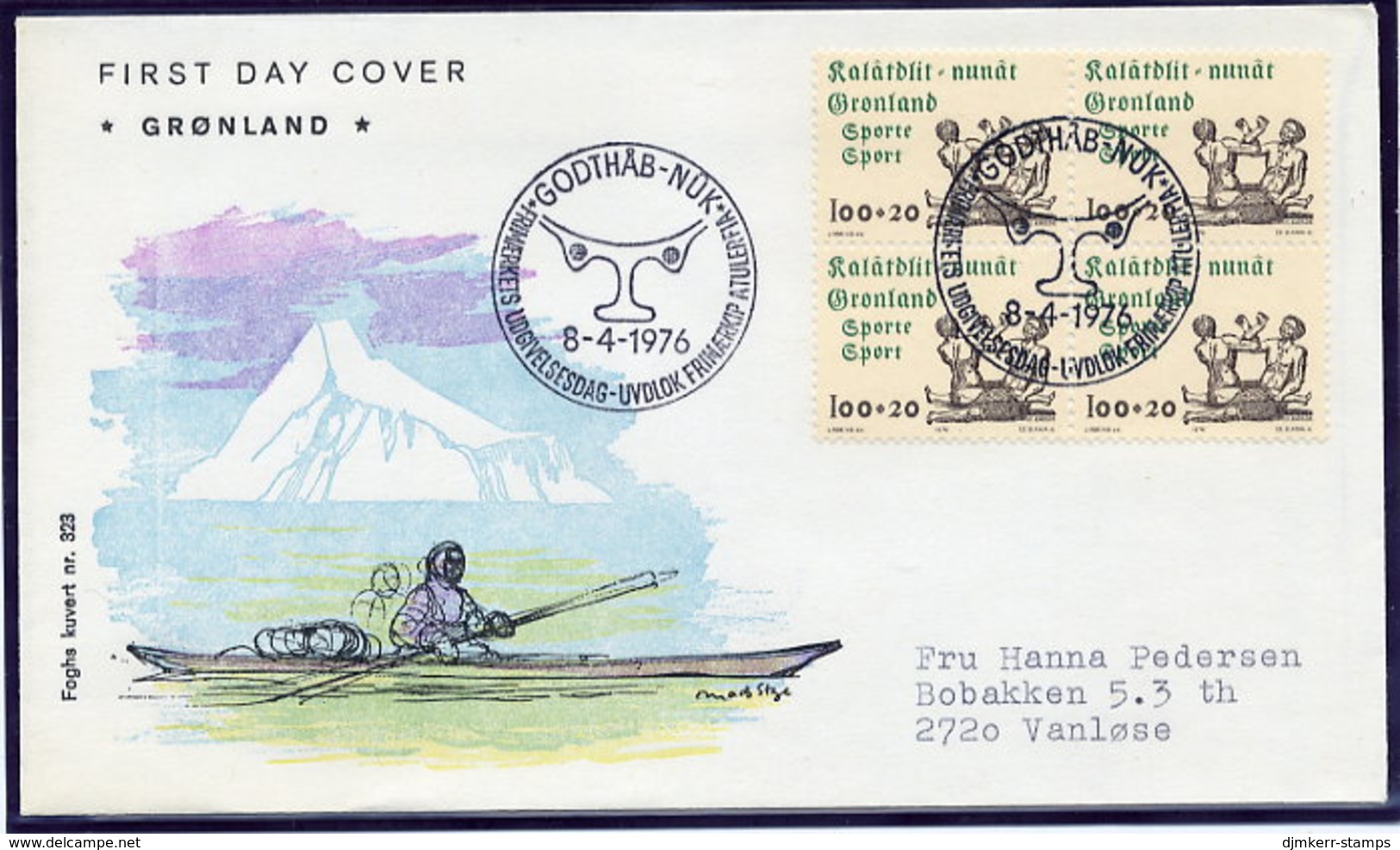 GREENLAND 1976 Sports Fund Block Of 4 On FDC.  Michel 97 - FDC