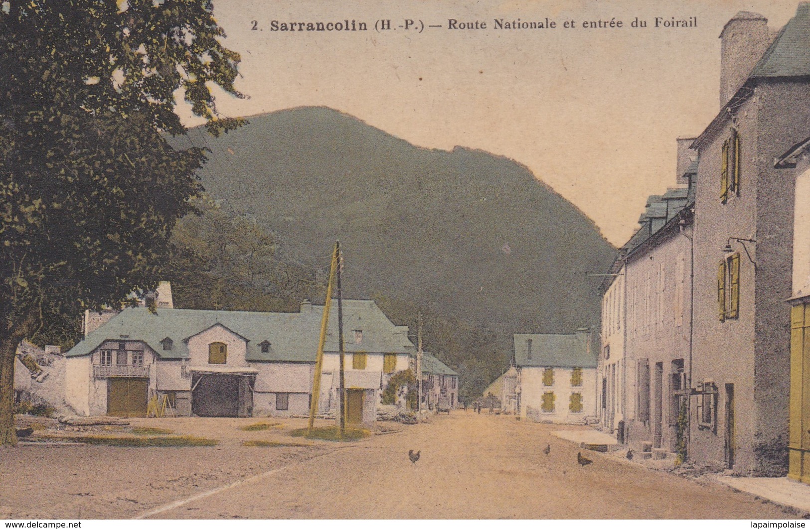 [65] Hautes Pyrénées > Sarrancolin Route Nationale Et Entrée Du Foirail Colorisé - Vielle Aure
