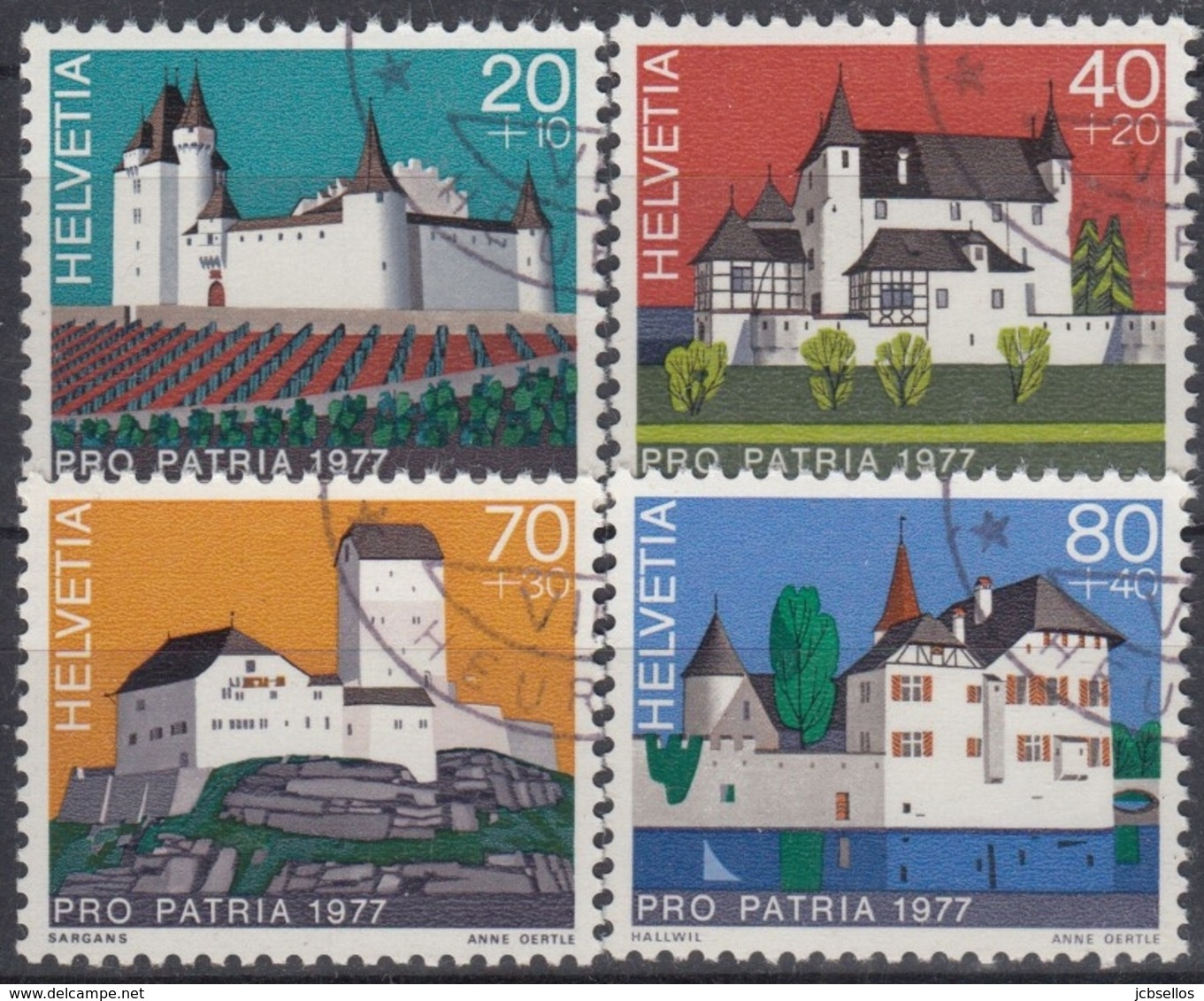 SUIZA 1977 Nº 1026/29 USADO - Usados