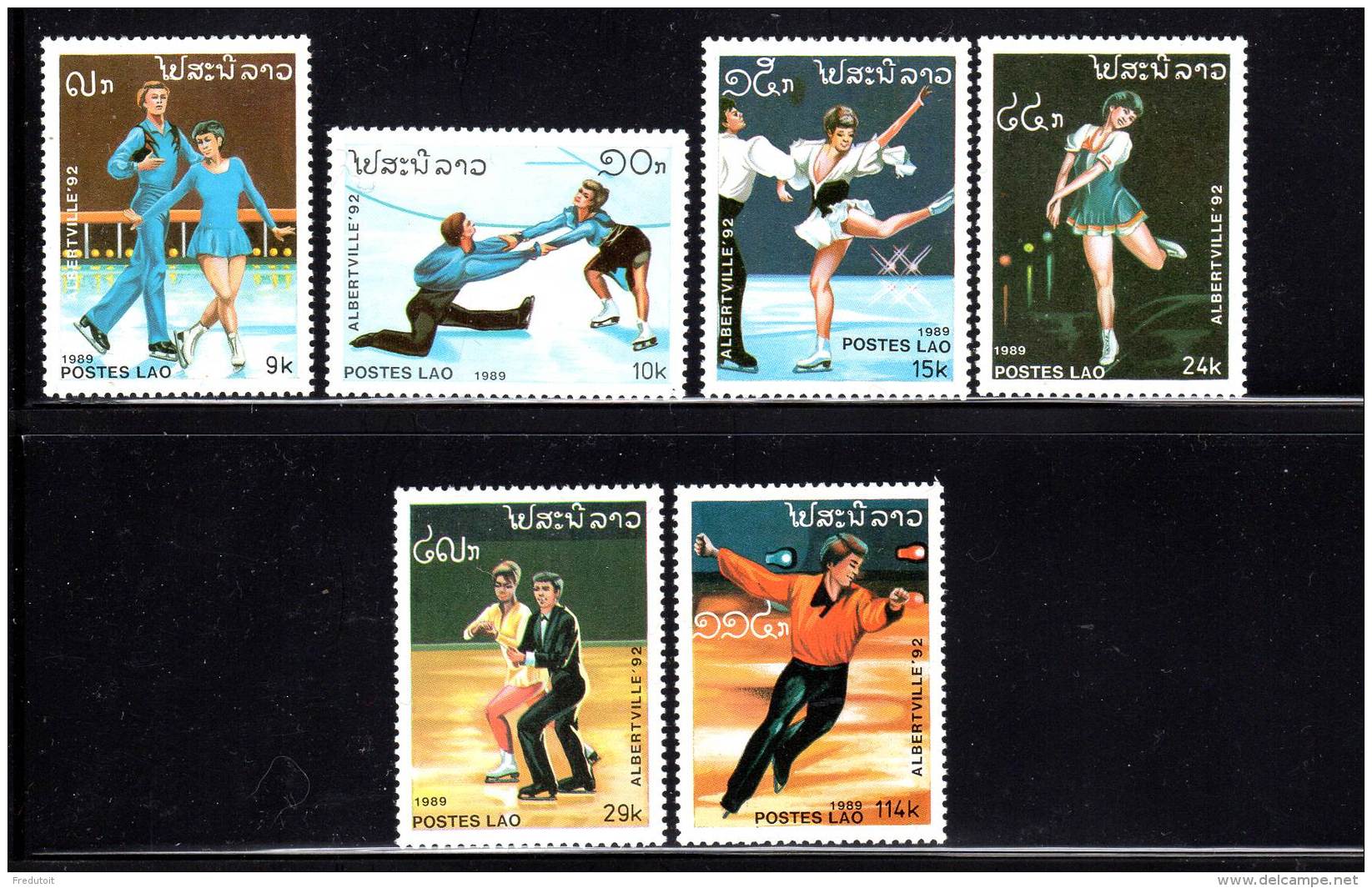 LAOS - N°903/8  **  (1989) J.O D'Albertville 92 - Patinage Artistique - - Laos