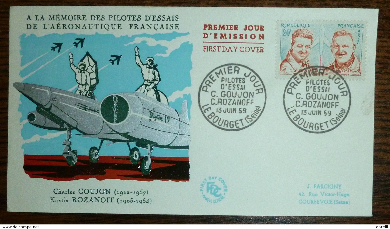 FDC 1969 - GOUJON / ROZANOFF  Oblitération LE BOURGET. N°YT 1213 - 1960-1969