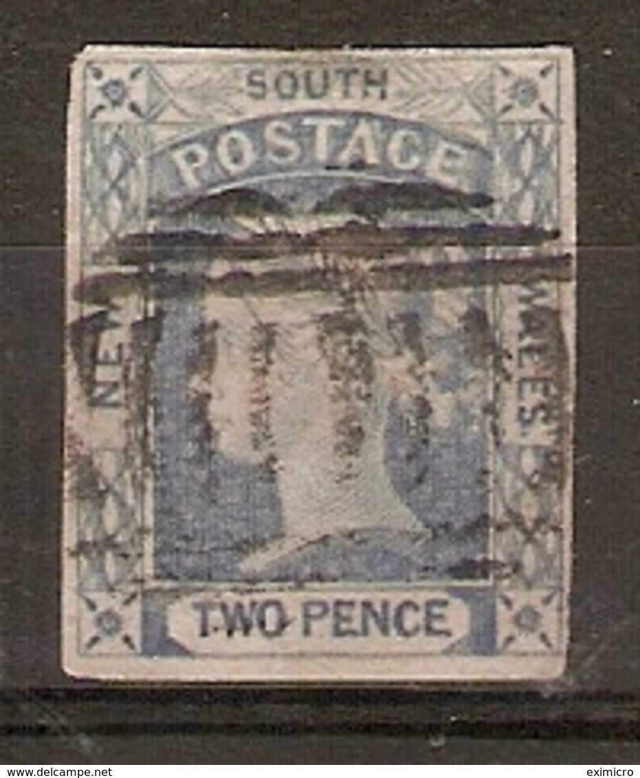 NEW SOUTH WALES 1851 2d CHALKY BLUE SG 53 FINE USED Cat £35 - Oblitérés