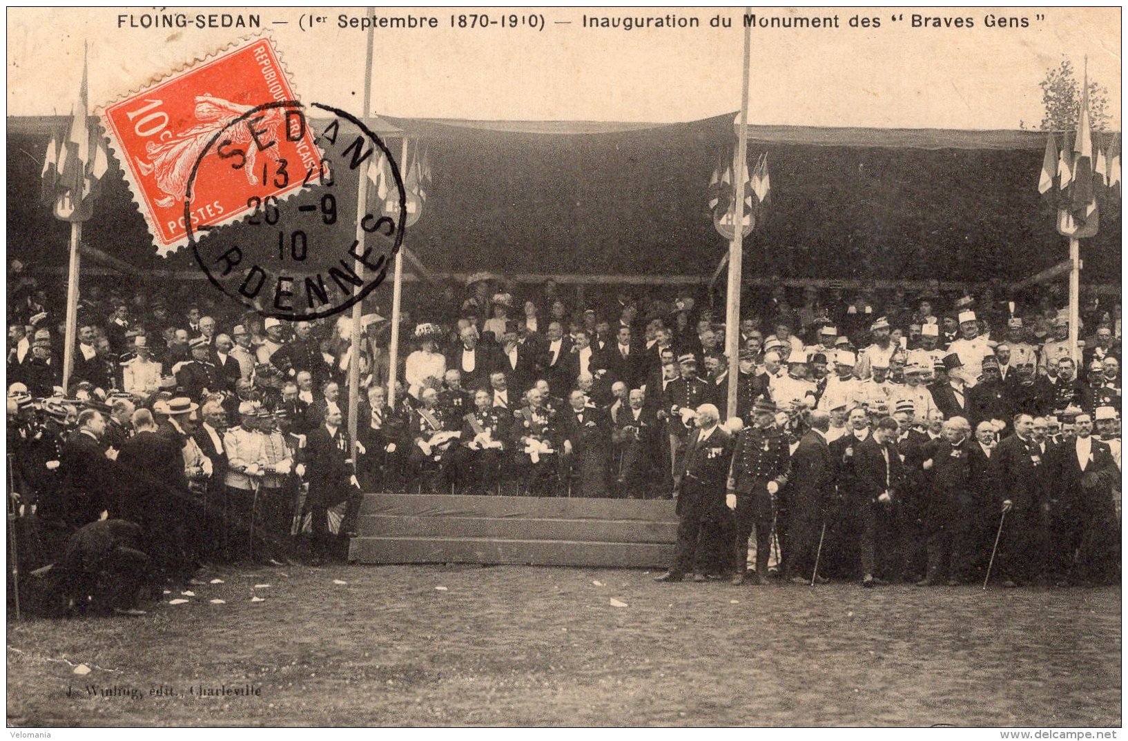 631 - Cp 08 Floing Sedan - Inauguration Du Monument Des " Braves Gens" - Sedan