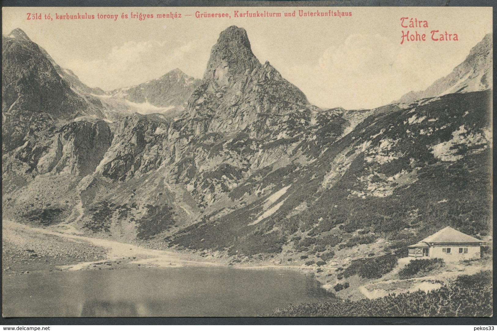 Ansichtskarte  Tätra Hohe Tatra Grünersee Karfunkelturm Und Unterkunftshaus - Ohne Zuordnung