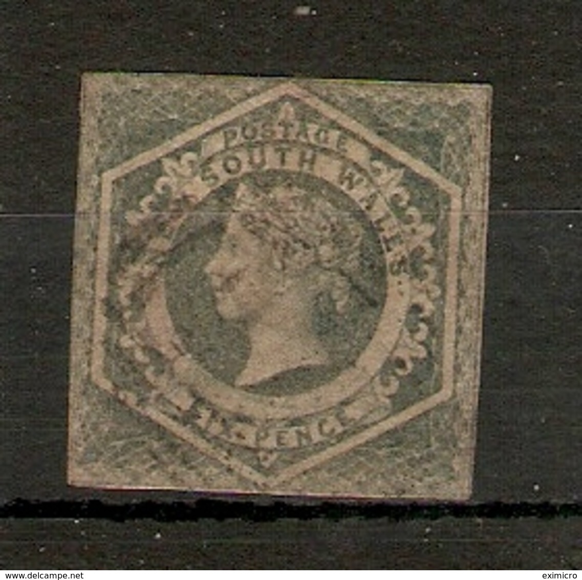 NEW SOUTH WALES 1854 6d GREENISH GREY SG 90 FINE USED Cat £35 - Usados