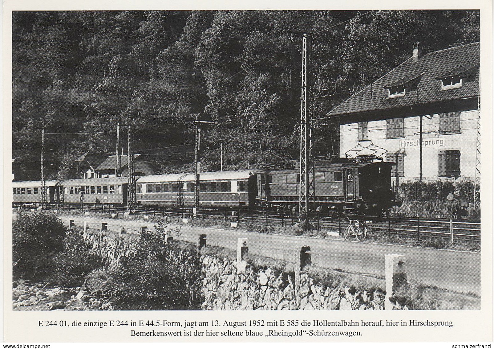 AK Mit Der E 244 Im Höllental Hirschsprung Bahnhof E 24401 Carl Bellingrodts Schatzkammer Serie 160 Bild 1 Neudruck - Kirchzarten