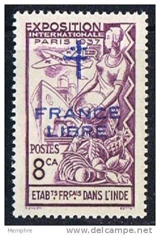 INDE ßurcharge »Croix De Lorraine Et FRANCE LIBRE»  Maury  219 II ** - Ongebruikt