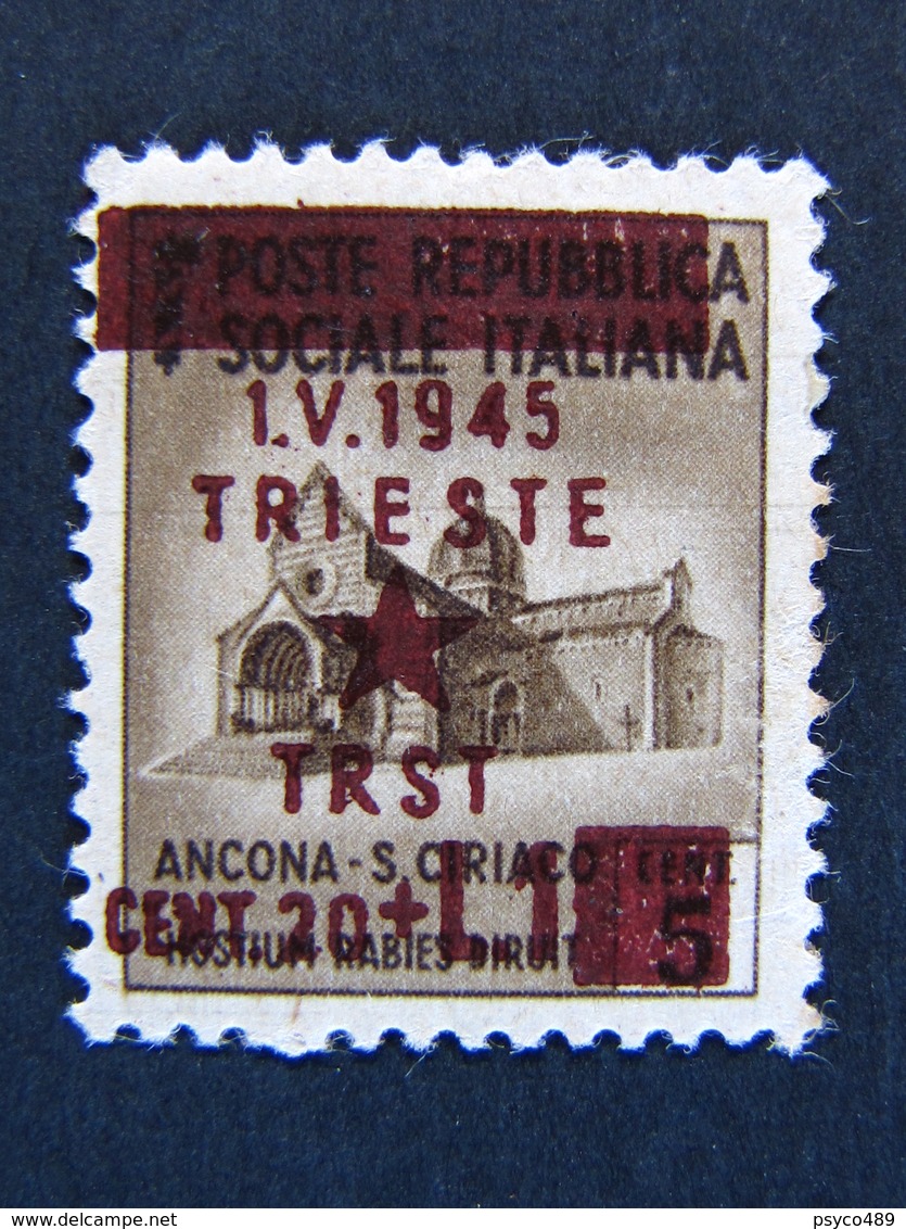 ITALIA Occupazioni Jugoslavia Trieste-1945- "Monumenti Distrutti" £ 1 Su 5 Varietà MH* (Descrizione) - Yugoslavian Occ.: Trieste