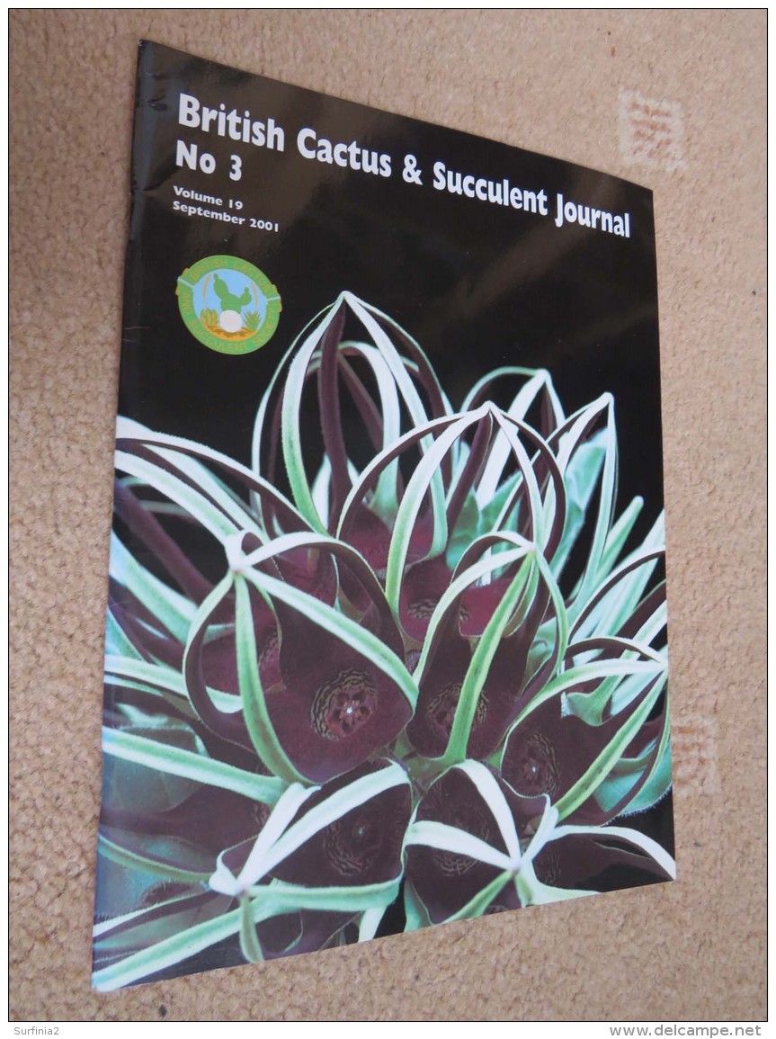 BRITISH CACTUS AND SUCCULENT JOURNAL Vol 19 Mar, Jun, Sep, Dec 2001 (All 4) - Nature