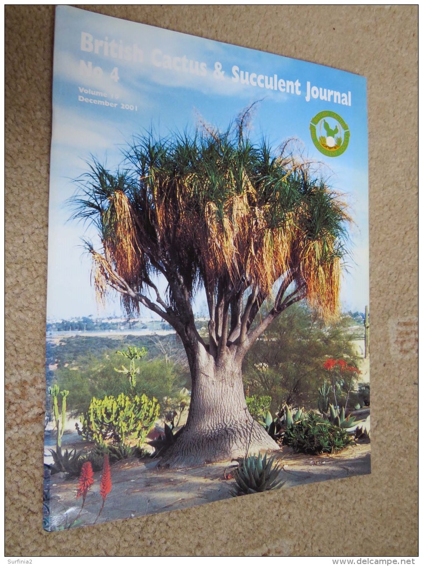 BRITISH CACTUS AND SUCCULENT JOURNAL Vol 19 Mar, Jun, Sep, Dec 2001 (All 4) - Nature