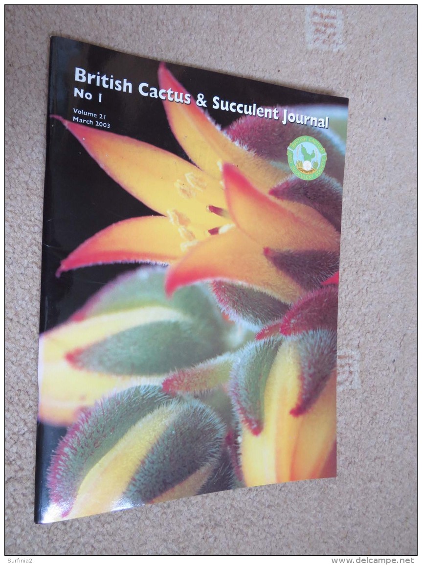 BRITISH CACTUS AND SUCCULENT JOURNAL Vol 21 Mar, Jun, Sep, Dec 2003 (All 4) - Im Freien