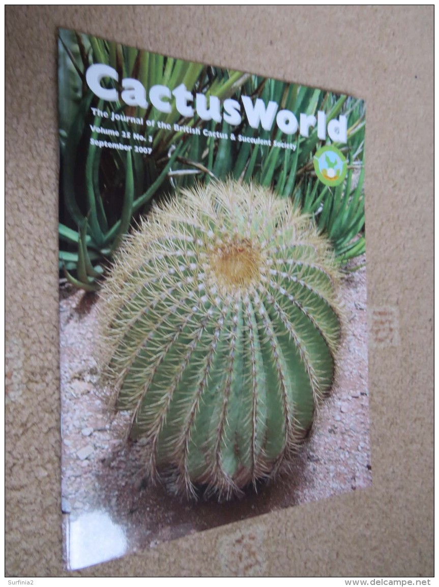 BRITISH CACTUS AND SUCCULENT JOURNAL Vol 25 Mar, Jun, Sep, Dec 2007 (All 4) + 25th ANNIVERSARY - Nature/ Outdoors