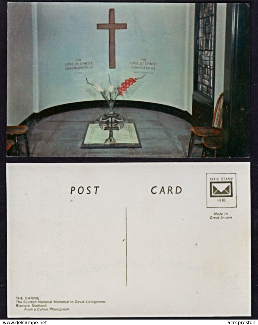 B0024 Postcard - The Shrine At Sottish National Memorial To David Livingstone, Unused - Autres & Non Classés