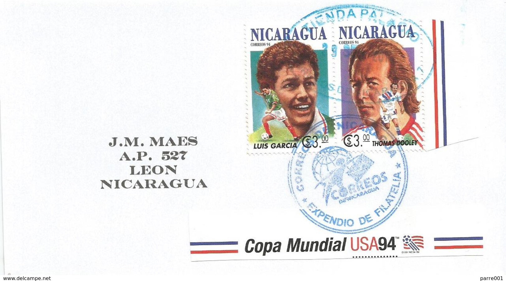 Nicaragua 2010 Tienda World Cup Football USA Players Cover - 1994 – États-Unis