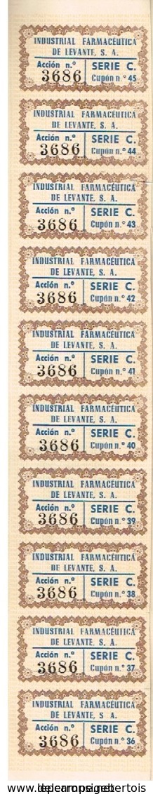 Ancienne Action - Industrial Farmaceutica De Levante S.A.- Titulo De 1965 - - Industrie