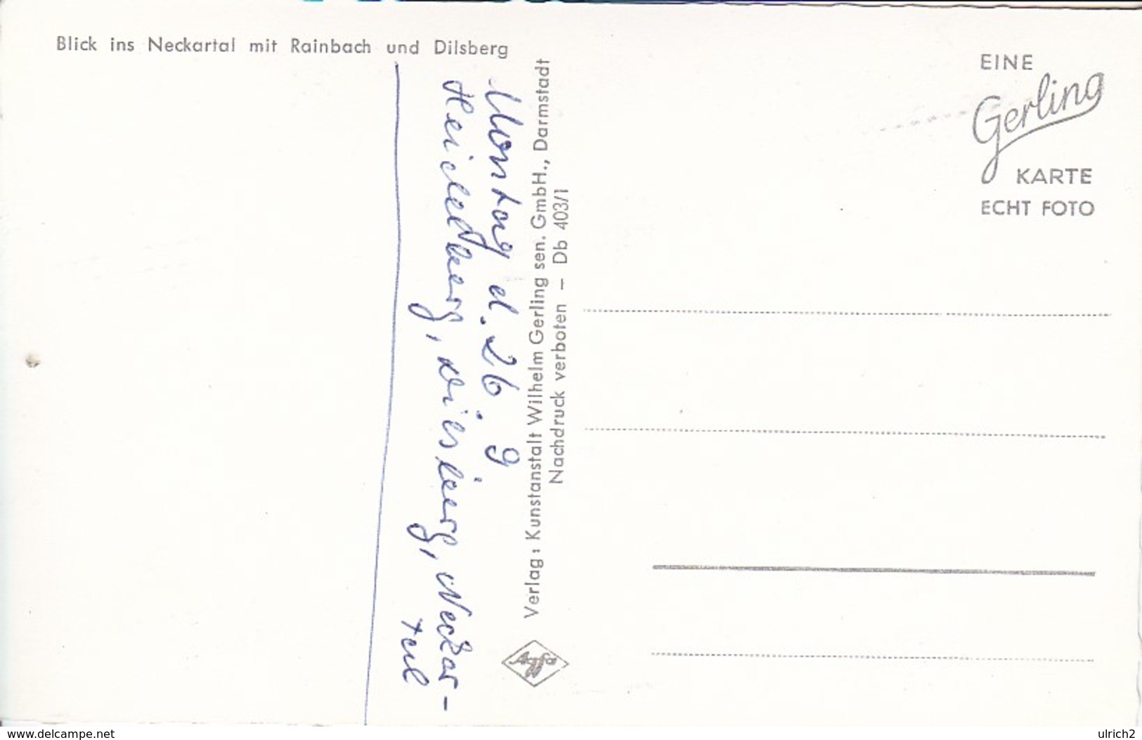 AK Blick Ins Neckartal Mit Rainbach Und Dilsberg (36733) - Neckargemuend
