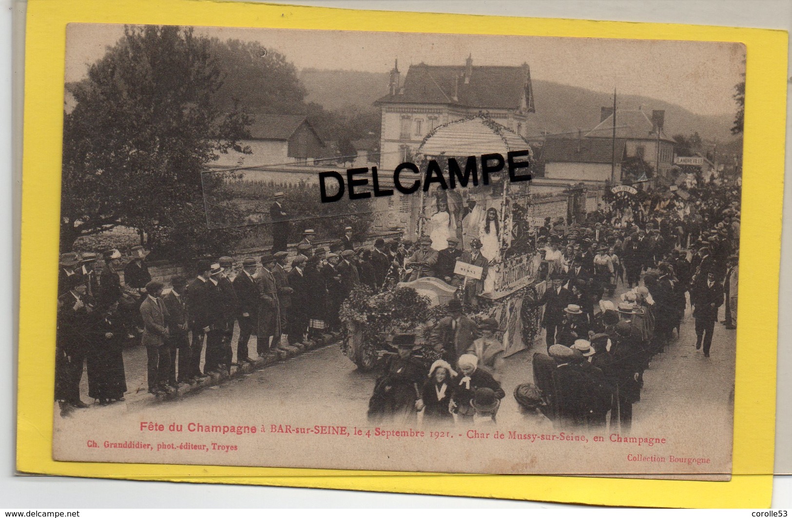 10 BAR SUR SEINE FETE DU CHAMPAGNE 4 SEPTEMBRE 1921 CHAR DE MUSSY SUR SEINE - Bar-sur-Seine