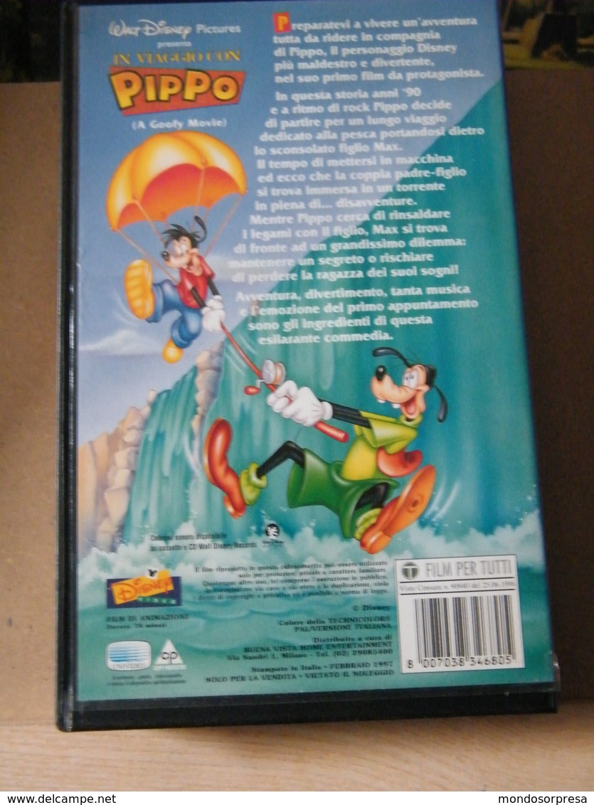 MONDOSORPRESA, (VHS) IN VIAGGIO CON PIPPO, DISNEY - ITALIANO - Cartoni Animati