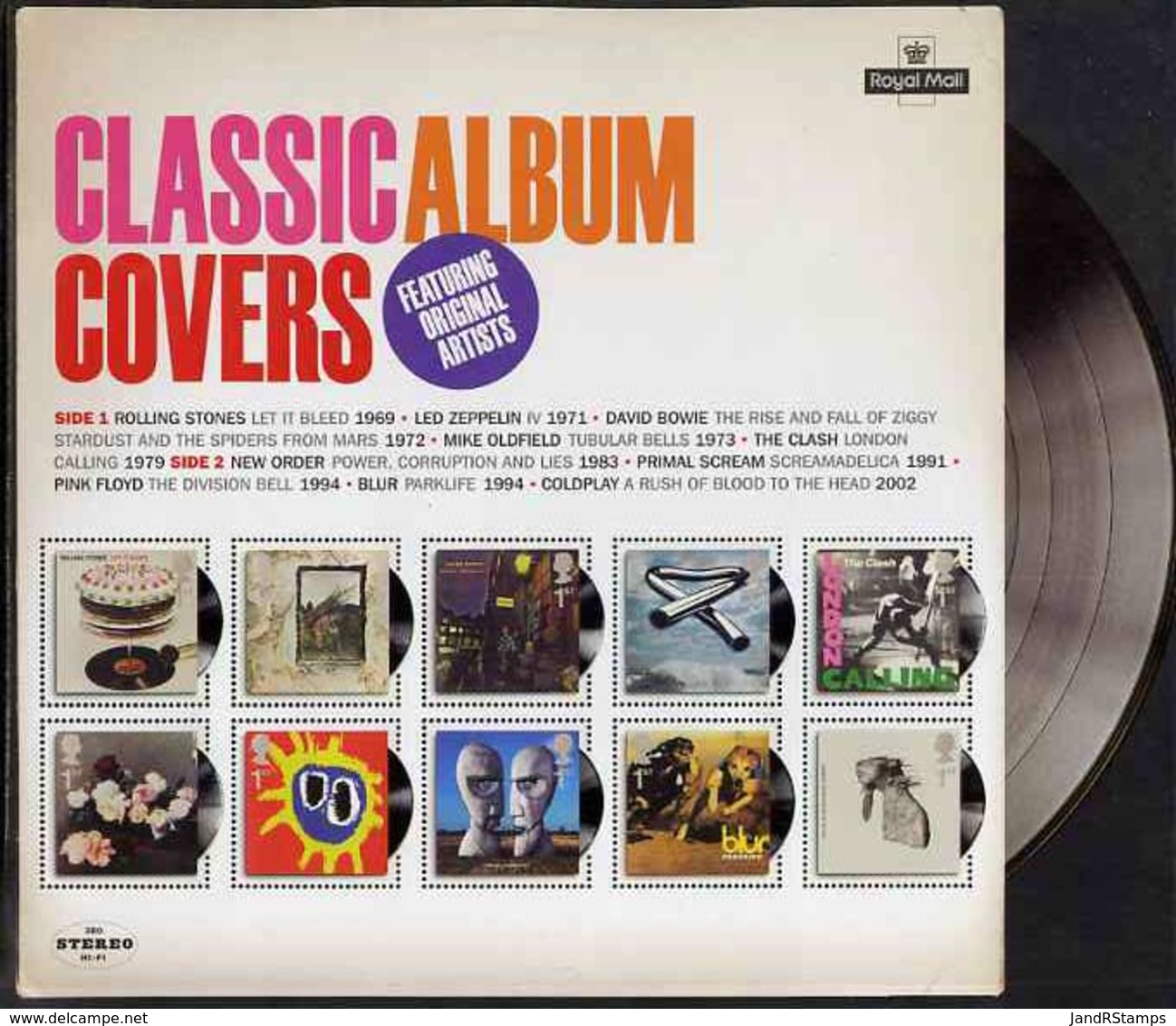 Great Britain 2010 Classic Album Covers MUSIC ROCK ROLLING STONES SELF ADHESIVE Perf M/sheet Set Of 10 Values U/m - Unused Stamps