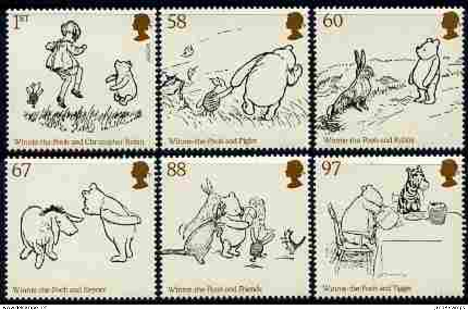 Great Britain 2010 Winnie The Pooh Perf Set Of 6 U/m BEARS CARTOONS CHILDREN - Unused Stamps