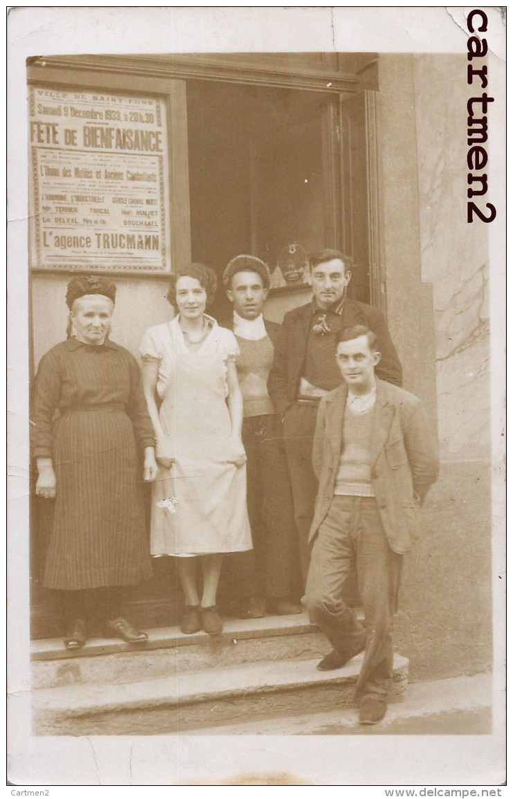 CARTE PHOTO : DEVANTURE AFFICHE AGENCE TRUCMANN VILLE DE SAINT-FONS A IDENTIFIER 69 RHONE BANLIEUE DE LYON - Autres & Non Classés