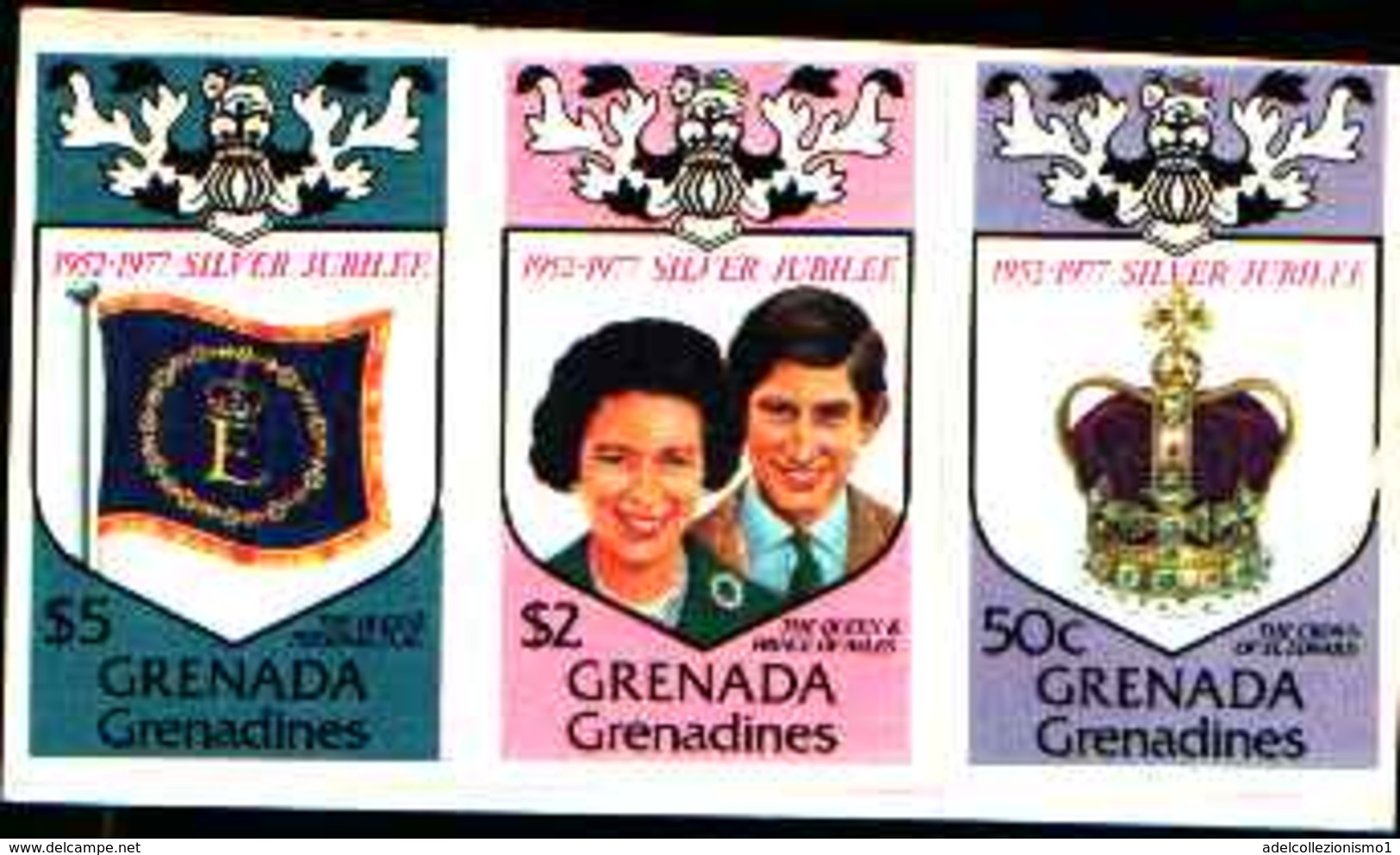 72267) GRENADA+GRENADINES-1977-QEII Royal VISITA IN SILVER JUBILEE -N.195-97..-MNH** DA CARNET - Grenada (1974-...)