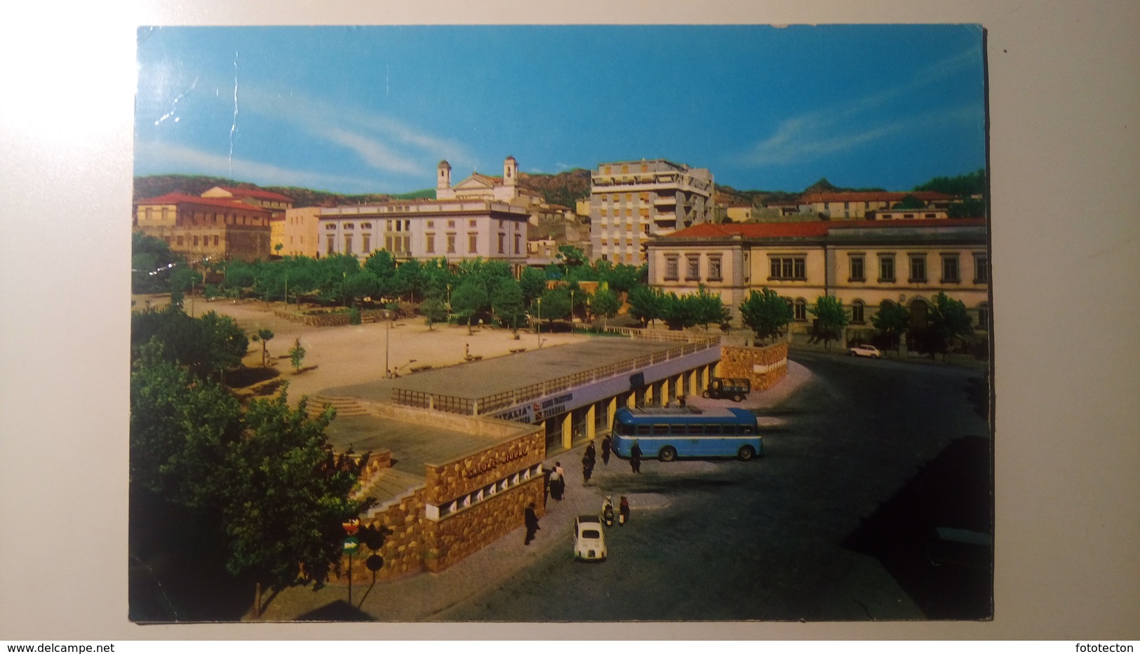 Nuoro - Piazza Vittorio Emanuele - Stazione Pullman - Viaggiata 1966 - Nuoro