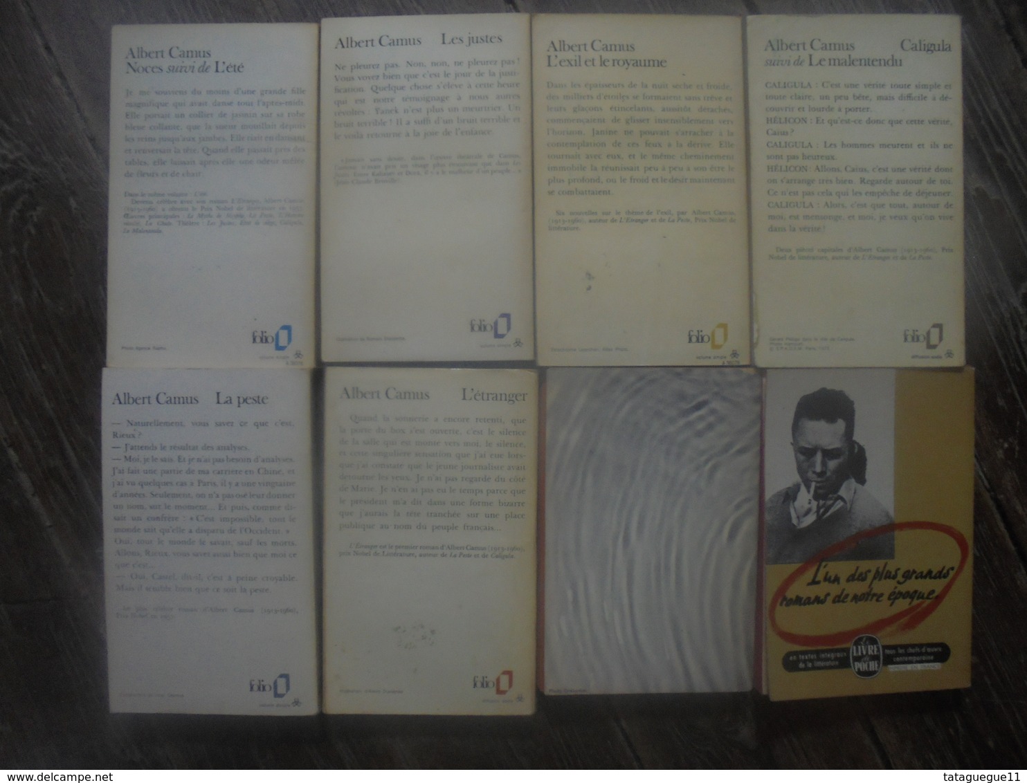 Ancien - Petit Lot - 8 Livres D'Albert CAMUS - Lots De Plusieurs Livres