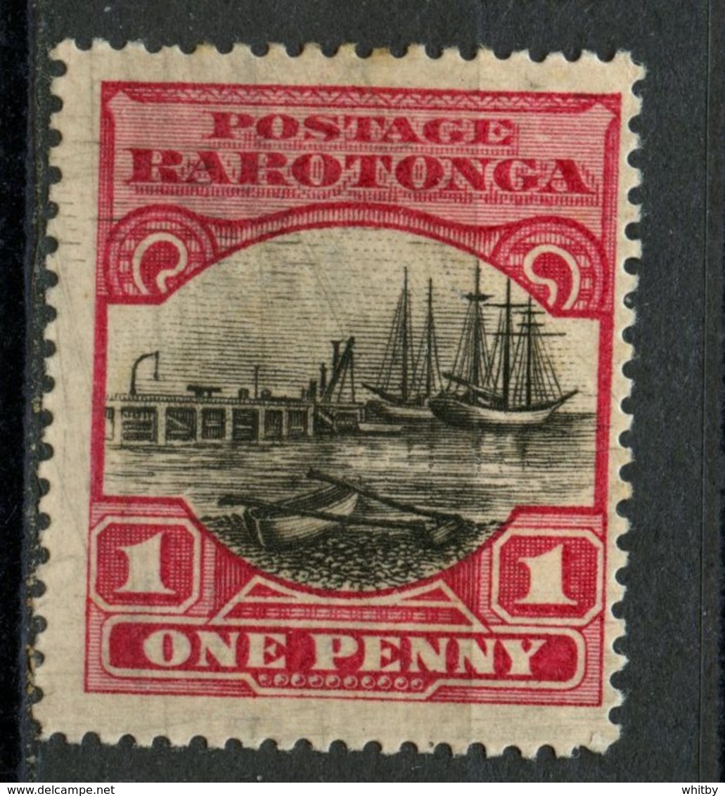 Cook Islands 1920 1p Waterfront Issue #62  MH - Cook