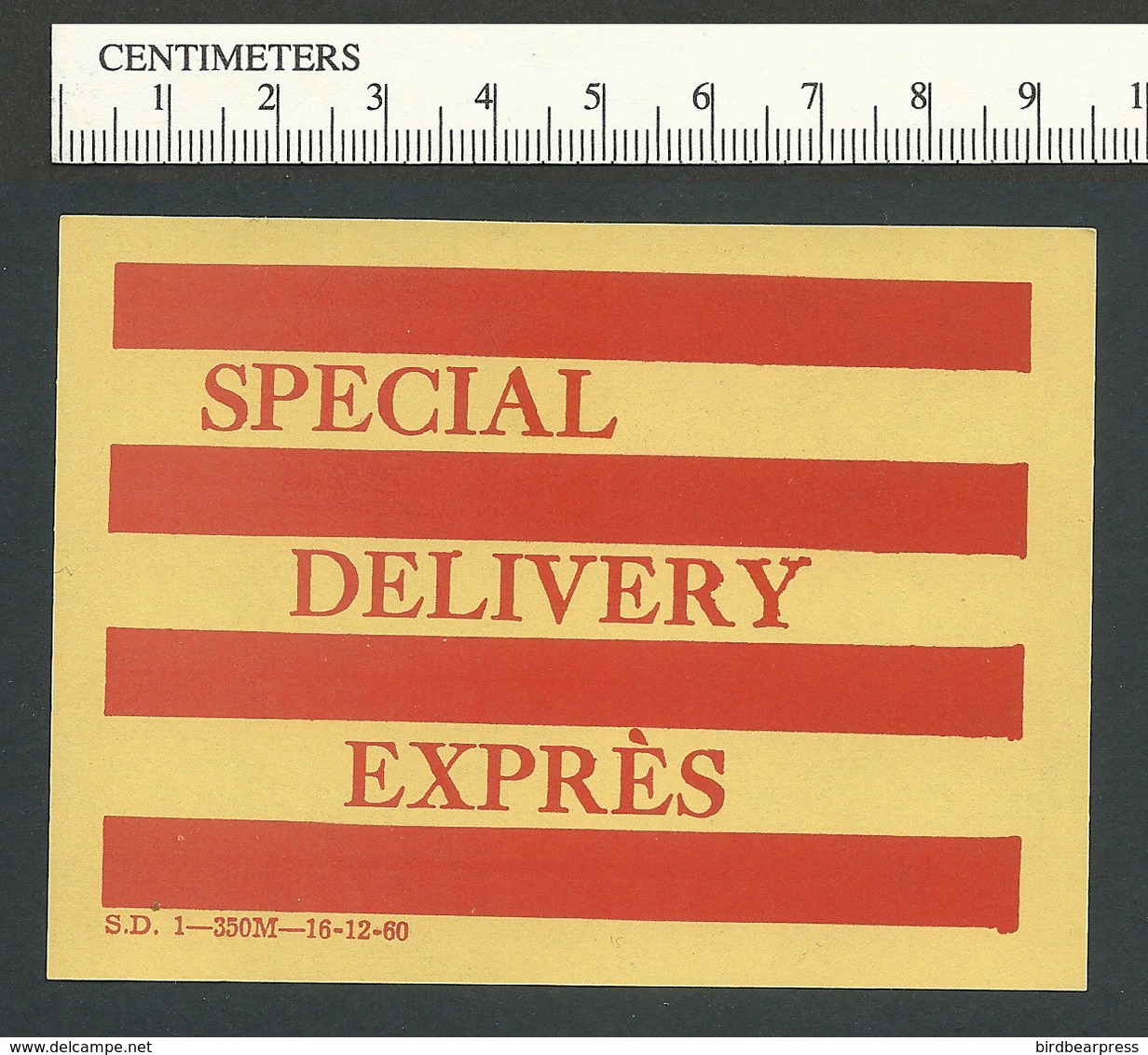 B52-86 CANADA Special Delivery Express 1960 Parcel Label 1u MNH - Local, Strike, Seals & Cinderellas