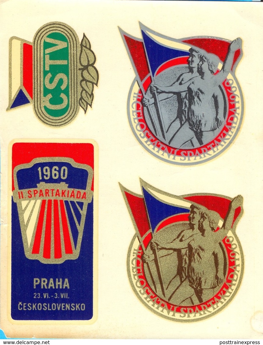 Czechoslovakia. Prague. II Spartakiada 1960. 4 Labels. - Other & Unclassified