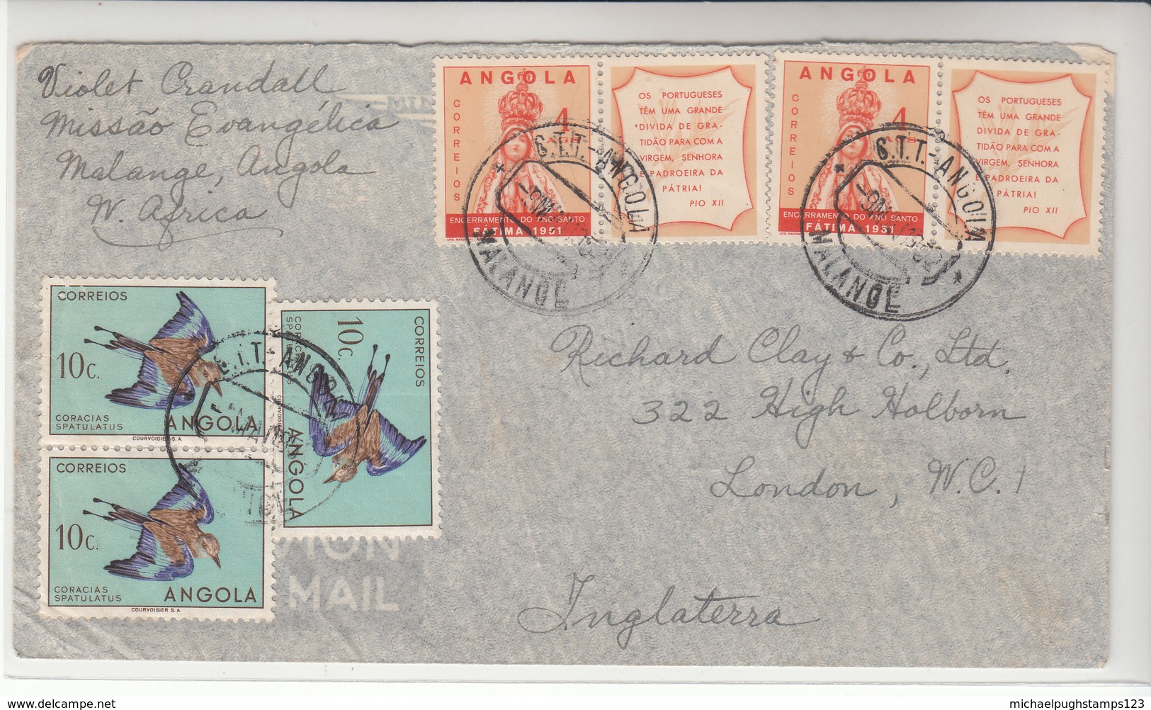 Angola / Airmail / Birds / Fatima / Religion - Angola