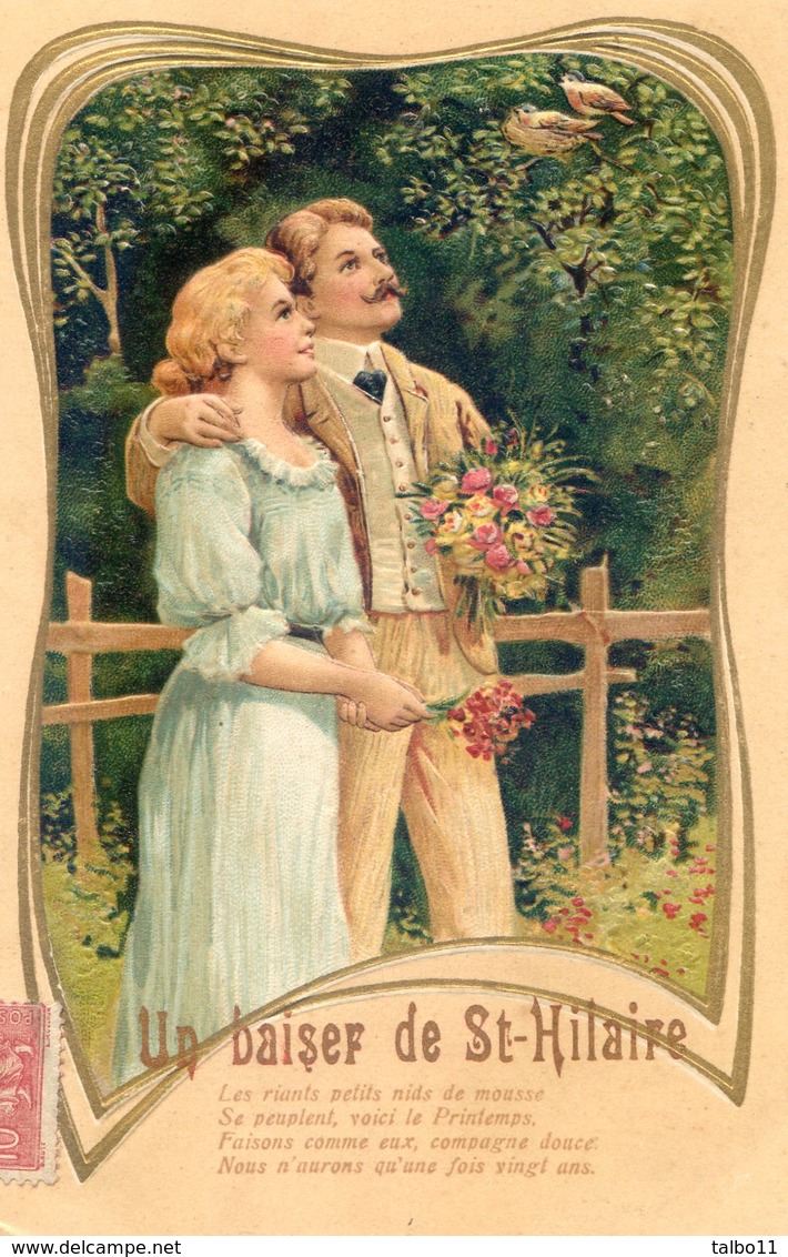 11 - Un Baiser De St Hilaire - Belle Carte Gauffrée - Saint Hilaire